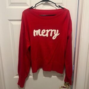Red 'Merry' Sweater